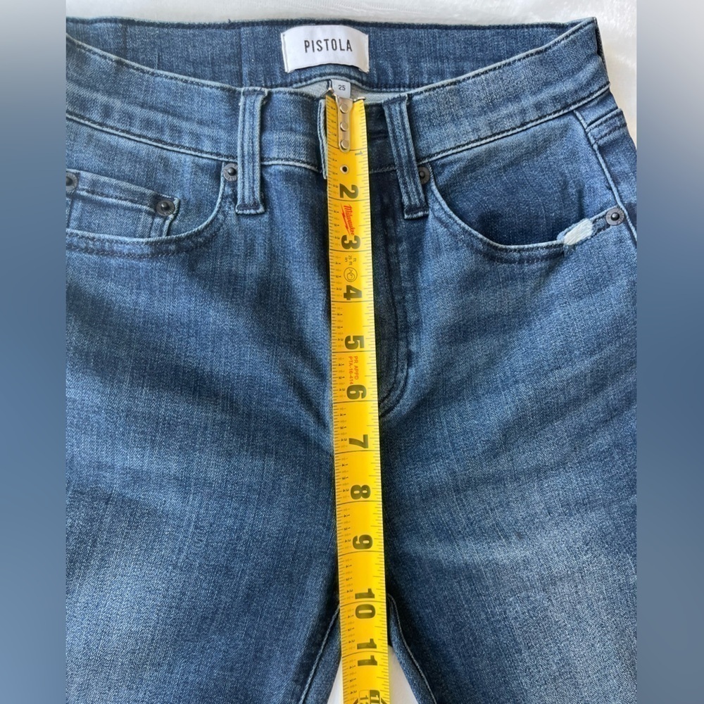 PISTOLA Women Denim Riley Mid-Rise Relaxed Jeans Straight Leg Spandex Size 25 - Picture 14 of 16